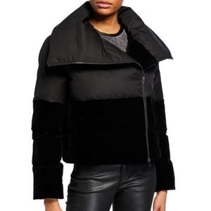 Armani Puffer coat velvet mixed media